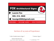 Tablet Screenshot of foxarchitecturalsigns.com